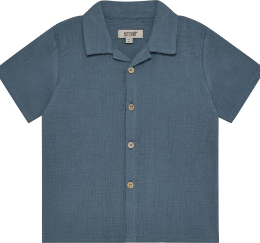 Huttelihut Shirt Ss Muslin Blue 116 Huttelihut Shirt Ss Muslin Blue 116