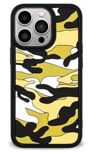 INCOVER iPhone 13 Pro Fleksibelt Silikon Bakdeksel - Kamuflasje - Gul
