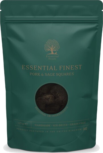 Essential Finest Pork & Sage Squares Hundegodbiter 125 G