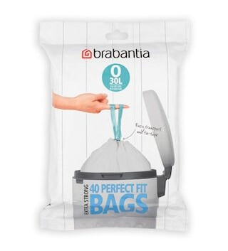 Avfallsposer O Pack med 40 poser Hvit 30 L