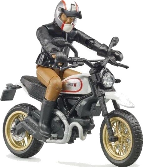 Bruder Ducati Scrambler Desert Sled with rider