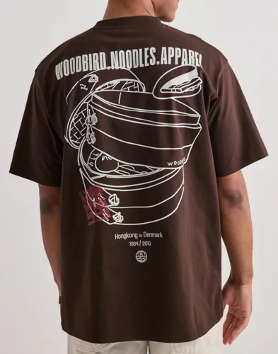 Woodbird Wbbaine Nopa Tee T skjorte med trykk Brun