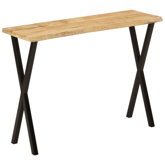 Konsollbord med naturlig kant 105x33x76 cm heltre mango