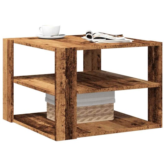 Salongbord gammelt tre 58x58x40 cm konstruert tre 8721158438690