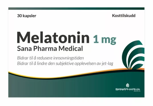 Sana Pharma Medical melatonin 1mg kapsler 30stk Sana Pharma Medical melatonin 1mg kapsler 30stk