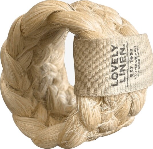 Lovely Linen   Serviettring Breezy i jute 4 pakning   Beige