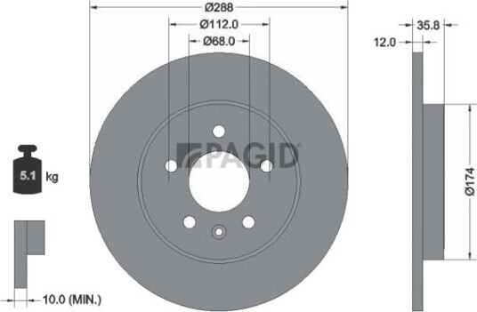 PAGID 54370NC Bremseskive