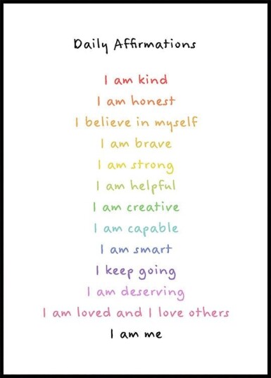 Children"s affirmations emotions print 3 Plakat / 30x40cm