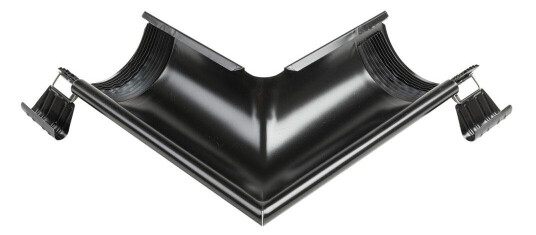 Isola Vinkel utv m/skjøt stål 125mm sort takrenne Isola Vinkel utv m/skjøt stål 125mm sort takrenne