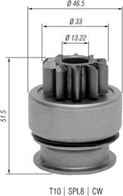 MAGNETI MARELLI 940113020348 Lite tannhjul, starter