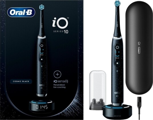 Oral-B iO Series 10 Elektrisk Tannbørste med Bluetooth og 7 Programmer, Cosmic Black Oral-B iO Series 10 Elektrisk Tannbørste med Bluetooth og 7 Programmer, Cosmic Black
