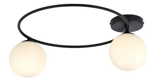 Sopra 2 Sort/Opal taklampe Ø14 cm E14 230V uten lyskilde