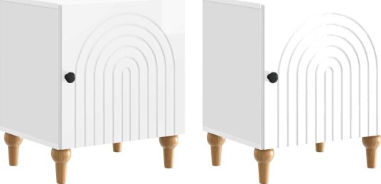  Nattbordskap 2 pcs Høgglans hvit 43 x 34,5 x 50 cm