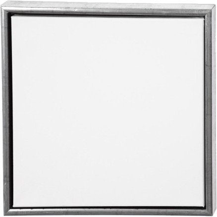 Lerret med Ramme 40 x 40 cm Antikk Sølv Hvit