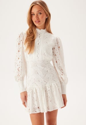 Bardot Remy Mini Lace Dress 110601 Orchid White 40UK12