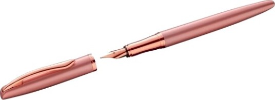 Pelikan Jazz Noble Elegance P36 Rosa Rosa Fyllesystem Med Patron Blå Metall Rustfritt Stål Medium