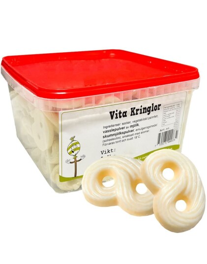 2 kg Hvite Sjokoladekringler   Kringler av Hvit Sjokolade