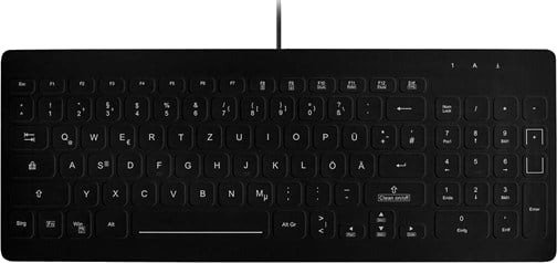 Contour Active Key QuickClean AK-CB7012F Tastatur Medisinsk Hygienisk Design QWERTY Pan Nordic Svart AK-CB7012F-U1-B/NOR