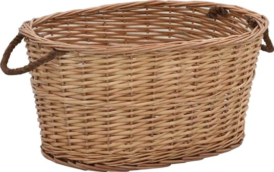vidaXL Vedkurv med bærehåndtak 58x42x29 cm naturlig seljetre