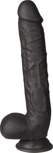 Willie City Mørk Klassisk Realistisk Dildo med Sugekopp 27 cm - Brun - Brun