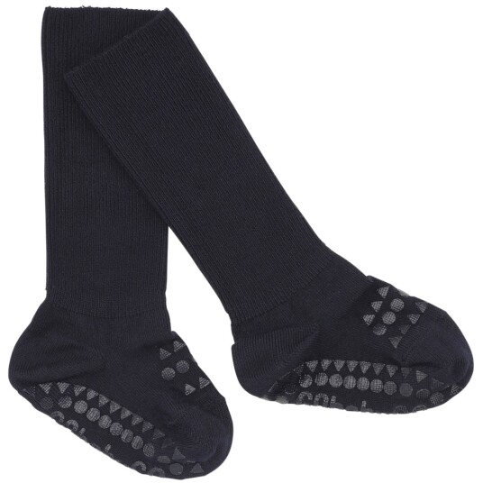 Gobabygo Dark Blue Non-Slip Strømper Bambus 17-19