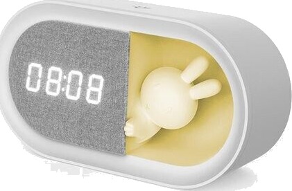 Forever FNL-05 med Bunny Natlampe med Vekkerur - USB-C - Hvit Forever FNL-05 med Bunny Natlampe med Vekkerur - USB-C - Hvit