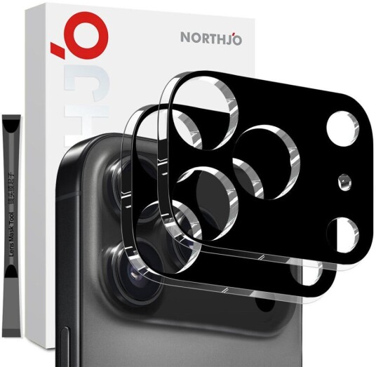 NORTHJO iPhone 17 Pro Max Herdet Kameralinse GlasSvart 2 Stk. NORTHJO iPhone 17 Pro Max Herdet Kameralinse GlasSvart 2 Stk.