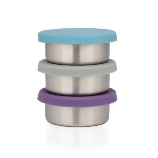 Moonmoon Runde Stålbokser 45ml Tett Silikonlokk 3pk