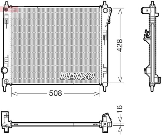 Radiator, motorkjøling DENSO DRM46075 Radiator, motorkjøling DENSO DRM46075