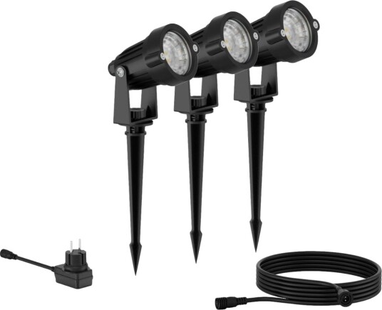 Philips Gardenlink Caper uplight 2700K 1 5W IP44 3-pakning - 24 Volt - Svart