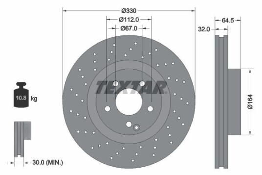 Bremseskive TEXTAR 92120205