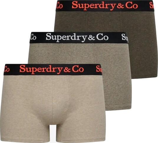 Superdry Sdry & Co Trunk Triple Pack BROWN MARL/BROWN GRIT/TAN MARL XXL