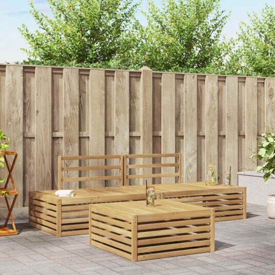 vidaXL 4 pcs Utendørs sofa sett Hvit