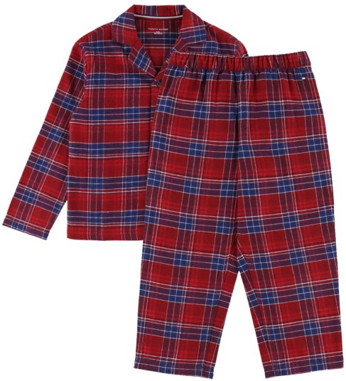 Tommy Hilfiger Flannel Pj Set   CHECK GLOBAL STP MEDIUM RED   128 140