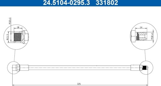 ATE 24.5104 0295.3 Bremseslange