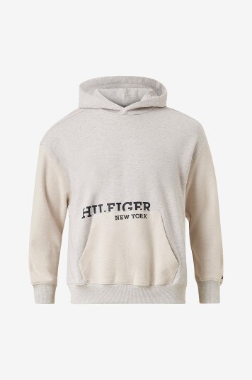 Tommy Hilfiger Hettegenser Hilfiger Logo Hoodie Grå Tommy Hilfiger Hettegenser Hilfiger Logo Hoodie Grå