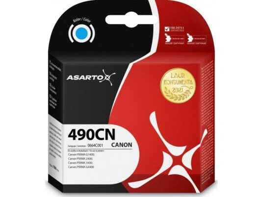 Asarto Blekk Asarto Blekk For Canon 490Cn | 0664C001 | 70Ml | Cyan