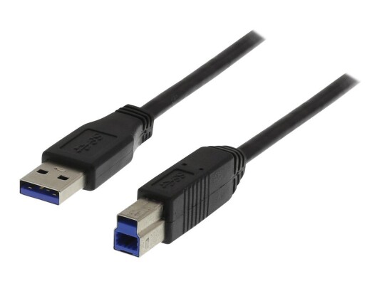 Deltaco USB 3.2 Gen 2 Type B til Type A kabel 3 m - Svart