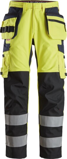 Snickers Workwear 6264 Arbeidsbukse varsel, gul/marineblå 44, Klær