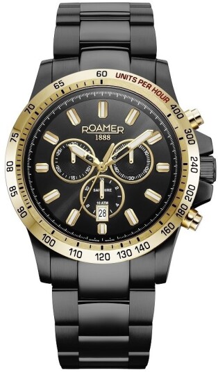 Roamer Monza Herreklokke 861837 49 55 20 Rimini Sort/Stål Ø45 mm