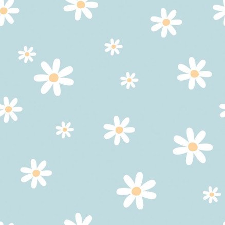 Jersey m/blomster 150 cm 2 Blå - 50 cm Jersey m/blomster 150 cm 2 Blå - 50 cm