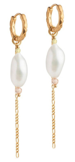Enamel Adeline Pearl Forgylt Sølv Øredobber Med Perle Og Zirconia E258GM