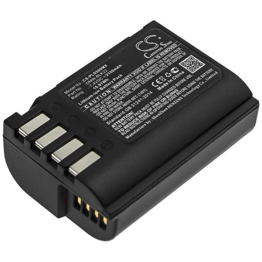Panasonic Lumix DC-S5 batteri (2150 mAh 7.4 V, Sort) Panasonic Lumix DC-S5 batteri (2150 mAh 7.4 V, Sort)