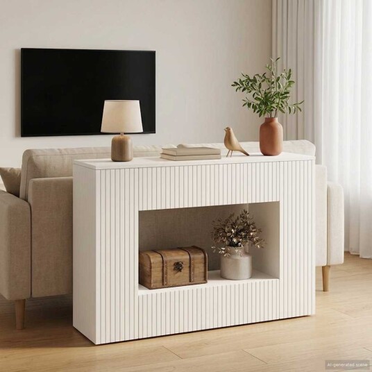 vidaXL Konsollbord Stripete Hvit 101 x 29 x 74 cm Konstruert tre