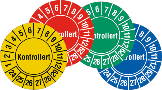 Kontollmerke - kontrollert - flere farger