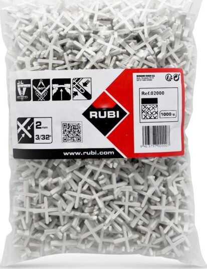 Rubi Flisekryss 2mm 1000 Stk. Rubi Flisekryss 2mm 1000 Stk.