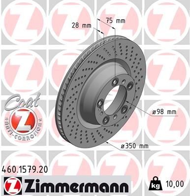 Bremseskive ZIMMERMANN 460.1579.20