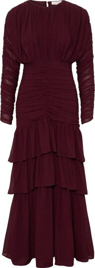Love Lolina Jessie Long Sleeve Maxi Dress Burgundy XS
