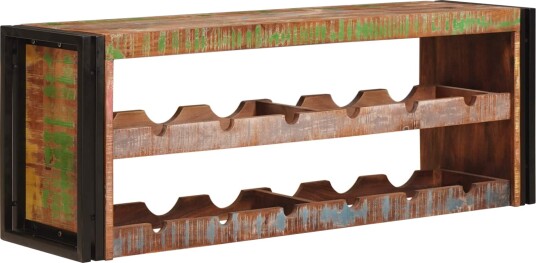 vidaXL Vinhylle Brun 100 x 45 x 33 cm Massiv gjenbrukt treverk