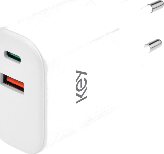 Key Power Vegglader GaN Duo 45W Hvit
